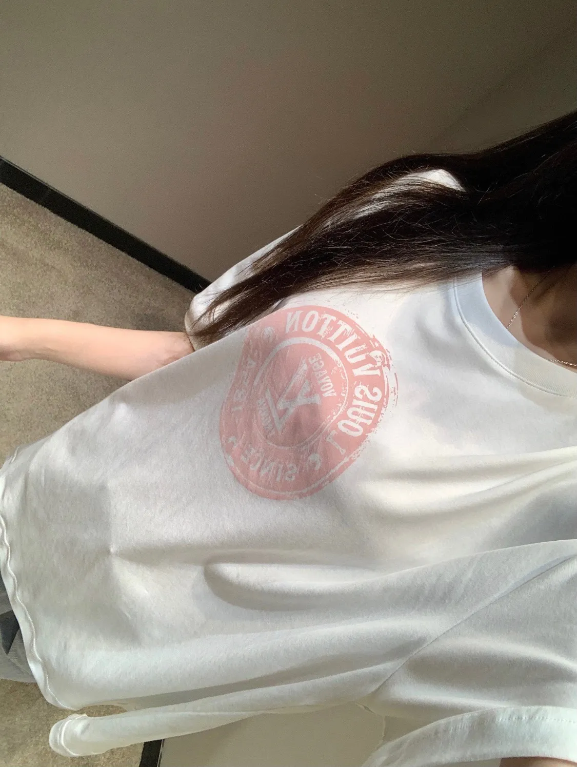 Louis Vuitton/Louis Vuitton 25ss seal logo printed short sleeves